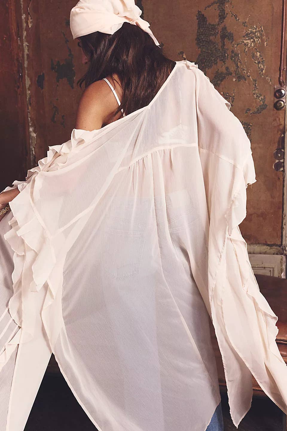 Sally Sheer Ruffle Kimono-4
