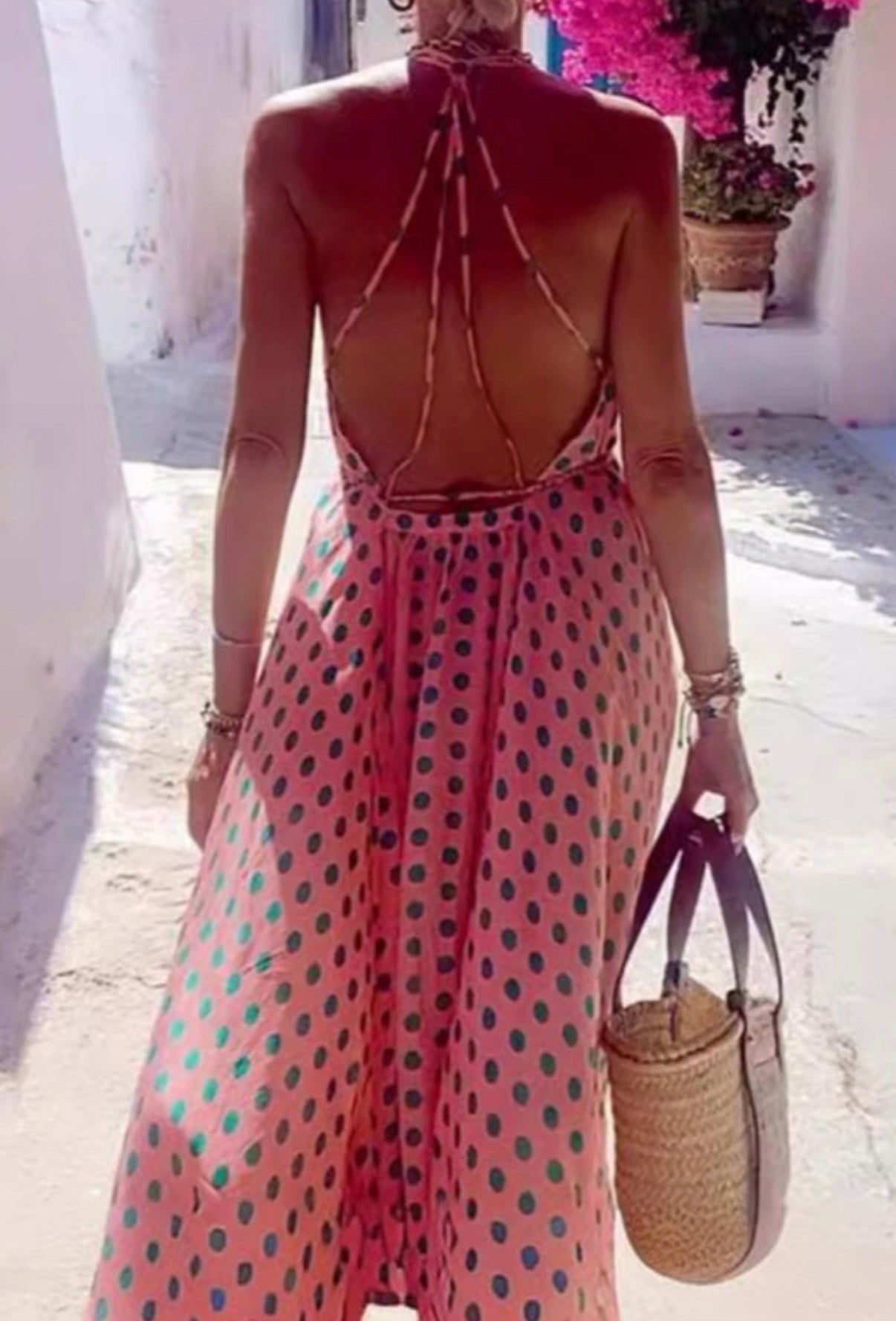 Italian Spritz Polka Dot Maxi Dress-2